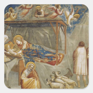 Giotto di Bondone De Geboorte Kurenverzameling Vierkante Sticker