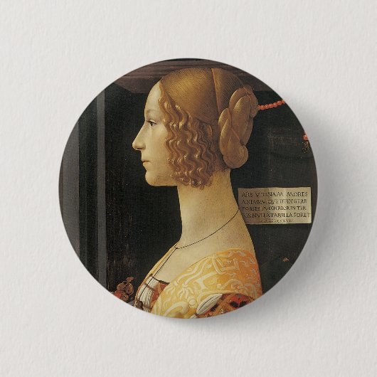 Giovanna degli Albizzi Tornabouni Ronde Button 5,7 Cm (Voorkant)