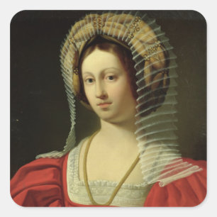 Giovanna I Queen of Napels, 1842 Vierkante Sticker