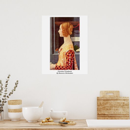 Giovanna Tornabuoni door Domenico Ghirlandaio Poster (Keuken)