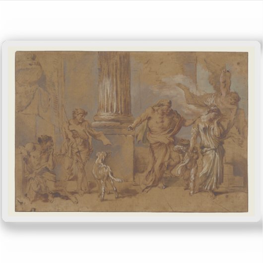 Giovanni B. Castiglione: De verdrijving van Hagar Sticker (Voorkant)