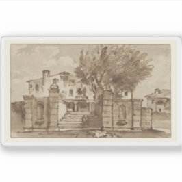 Giovanni Battista Tiepolo - Uitzicht van een villa Sticker