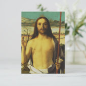 Giovanni Bellini’s Christ Blessing Holy Card Bedankkaart (Staand voorkant)