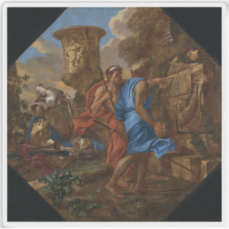 Giovanni Benedetto Castiglione - Arcadische herder Sticker