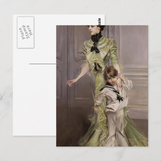 Giovanni Boldini - Madame Georges Hugo en haar zoo Briefkaart (Voorkant / Achterkant)