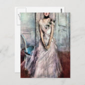 Giovanni Boldini - White pastel afbeelding Briefkaart (Voorkant / Achterkant)