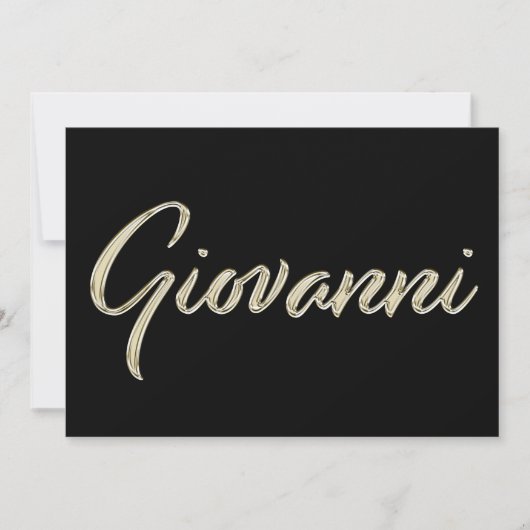 Giovanni Name white gold Handwriting Karte Kaart (Voorkant)