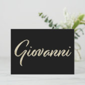 Giovanni Name white gold Handwriting Karte Kaart (Staand voorkant)