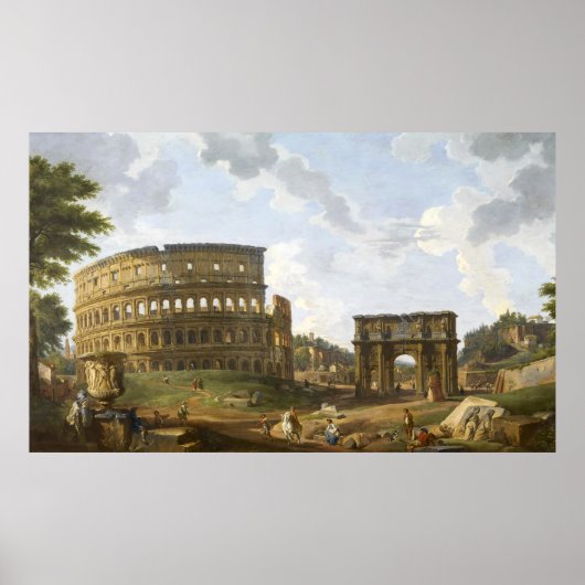 Giovanni Paolo Panini Uitzicht van het Colosseum Poster (Voorkant)