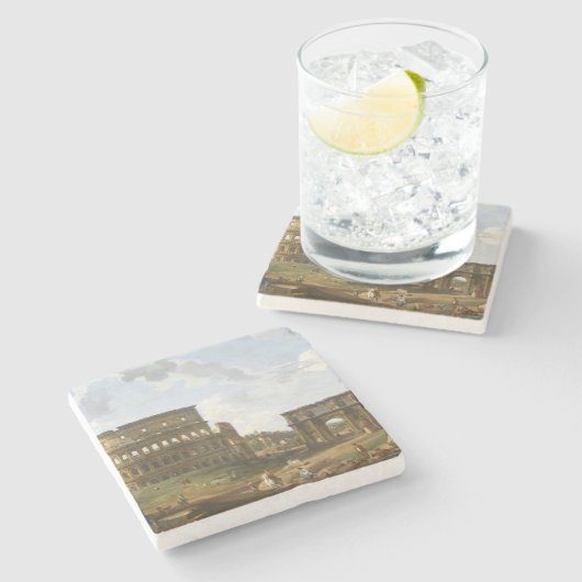 Giovanni Paolo Panini Uitzicht van het Colosseum Stenen Onderzetter (Zijkant)