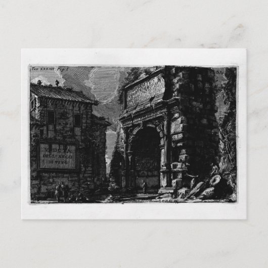Giovanni Piranesi-Veduta met Arch of Titus Briefkaart (Voorkant)