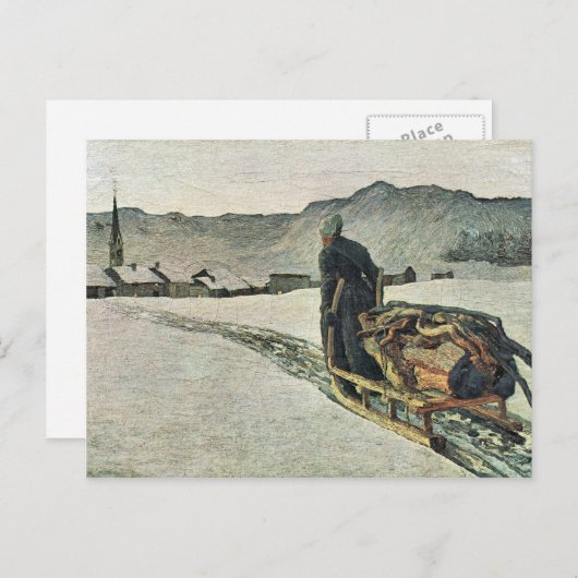 Giovanni Segantini - Terugkeer uit het bos Briefkaart (Voorkant / Achterkant)