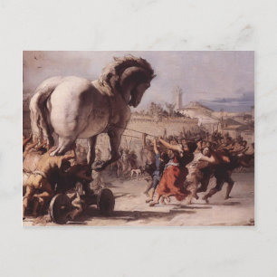 Giovanni Tiepolo - Processie van het paard van Tro Briefkaart
