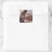 Giovanni Tiepolo- Processie van het paard van Troj Vierkante Sticker (Tas)