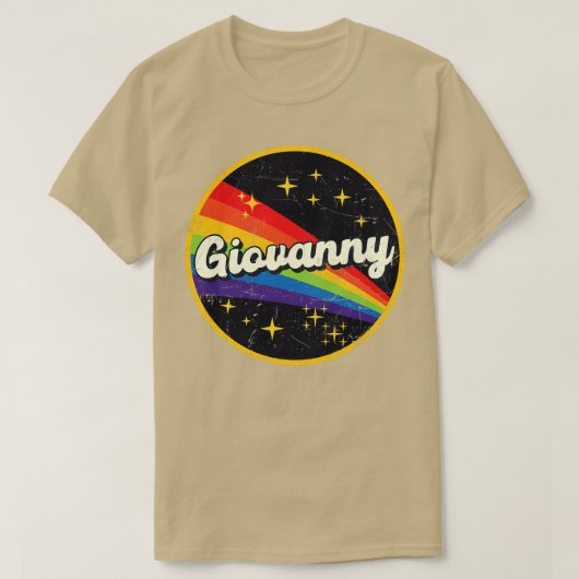 Giovanny regenboog in ruimte  grungeStyle T-shirt (Design voorkant)