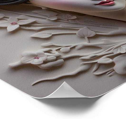 Gips 3 dimensionale Japanse Geisha Poster (Hoek)