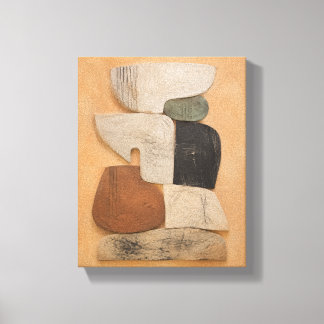 Gips Totems in Stille Balans Modern Abstract Ca Canvas Afdruk