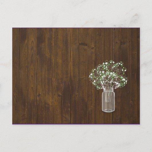 Gipsbloem Baby's Breath Eenvoudige Huwelijks RSVP Uitnodiging Briefkaart (Achterkant)