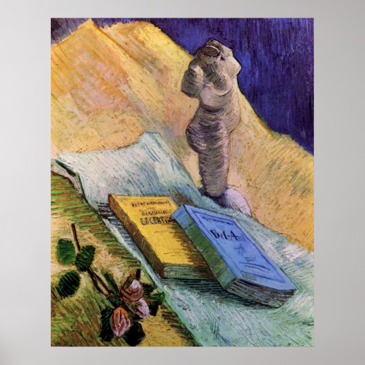 Gipsen beeldje Roos en romans Vincent van Gogh Poster (Voorkant)