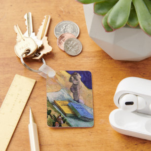 Gipsen beeldje Roos en romans Vincent van Gogh Sleutelhanger