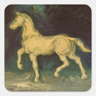 Gipsen beeldje van een paard door Vincent van Gogh Vierkante Sticker