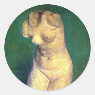 Gipsen beeldje van vrouwelijke torso door Vincent Ronde Sticker