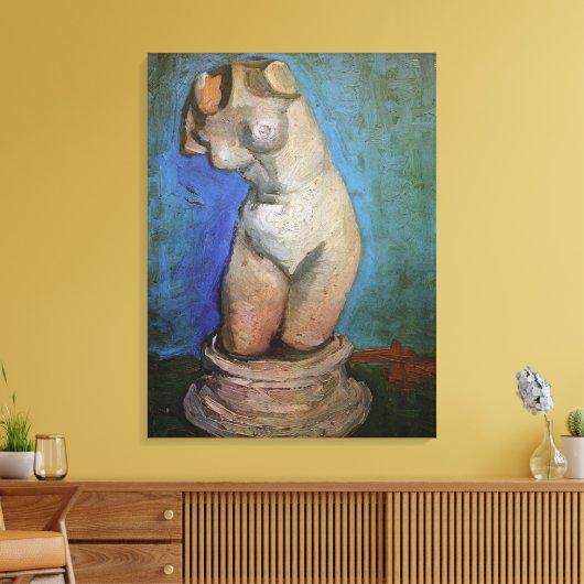 Gipsen Beeldje Vrouwelijk Torso door Vincent van G Canvas Afdruk (Insitu (Woonkamer))