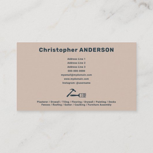 Gipsplaat en gipsplaten visitekaartje (Achterkant)