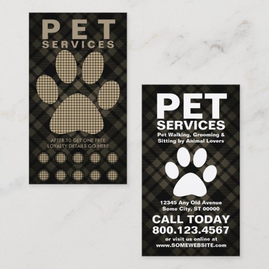 gipsplaat klantenkaartje (Voorkant / Achterkant)