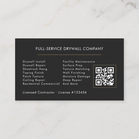 Gipsplaat QR-code Visitekaartje (Achterkant)