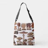 gipsplaat voor botanische druk  paddenstoelen crossbody tas (Achterkant)
