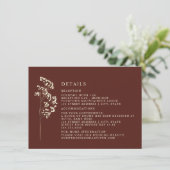 Gipsplant Botanische Biet Bruiloft Details Kaart (Staand voorkant)