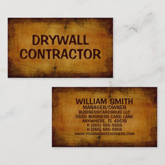Gipsplaten aannemer Antiek Visitekaartje (Voorkant / Achterkant)