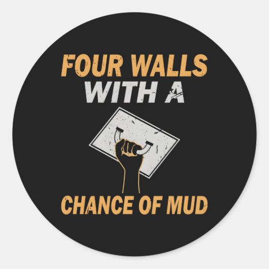 Gipsplaten afwerking Home Renovatie Ronde Sticker (Voorkant)