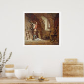 gipsplaten, c.1807 (olie op het paneel) poster (Keuken)