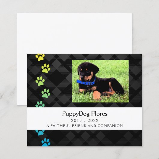 gipsplaten herdenkingskaart (Voorkant / Achterkant)