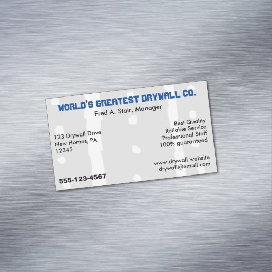 gipsplaten magnetisch visitekaartje (Voorbeeld)