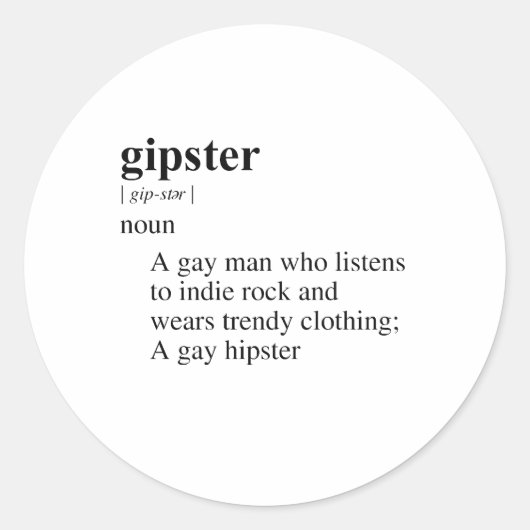 GIPSTER RONDE STICKER (Voorkant)