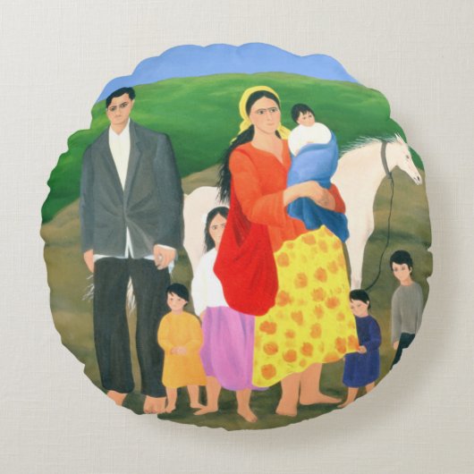 Gipsy Family 1986 Rond Kussen (Voorkant)