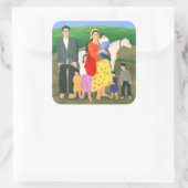 Gipsy Family Vierkante Sticker (Tas)