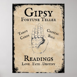 Gipsy fortuin vertelt Halloween prop Poster