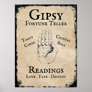 Gipsy fortuin vertelt Halloween prop Poster