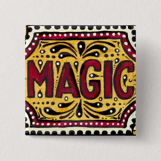 Gipsy Magic Vierkante Button 5,1 Cm (Voorkant)