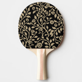 Gipsy Swirls Elegant Floral Pattern Black Beige Tafeltennisbatje