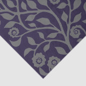 Gipsy Swirls Elegant Floral Pattern Paars & Grey Tissuepapier (Detail)