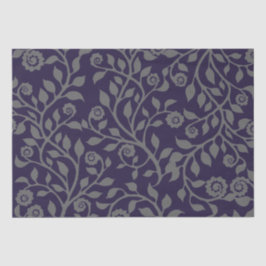 Gipsy Swirls Elegant Floral Pattern Paars & Grey Tissuepapier