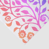 Gipsy Swirly Flowers Pattern Holographic Pink Tissuepapier (Detail)