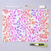 Gipsy Swirly Flowers Pattern Holographic Pink Tissuepapier (Craft)