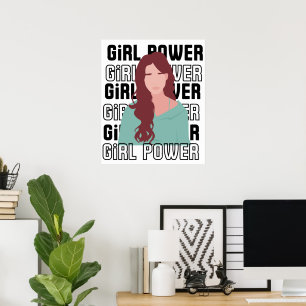 Gir power Vrouw portret die quote kracht geeft Poster