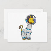 Giraf als astronaut in glazen bol briefkaart (Voorkant / Achterkant)